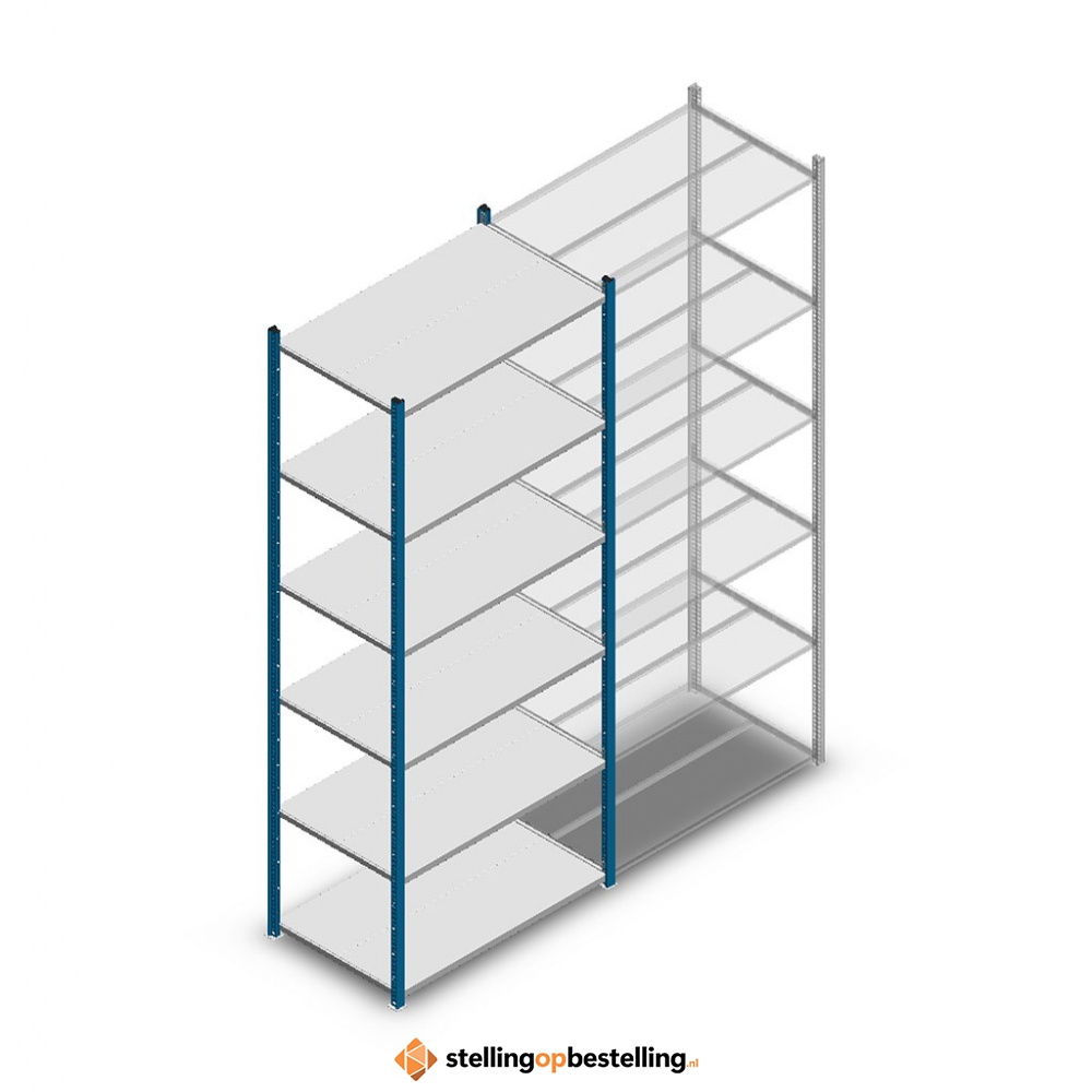 	Legbordstelling Medium Duty 2500x1000x600, 6 niveaus metaal blauw, 180 kg beginsectie 