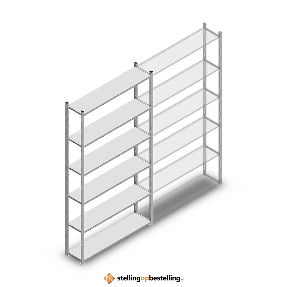 Legbordstelling Medium Duty 2500x1300x300 6 niveaus beginsectie