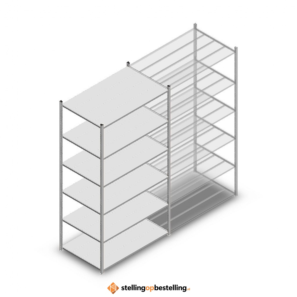 Legbordstelling Medium Duty 2500x1300x800 6 niveaus beginsectie