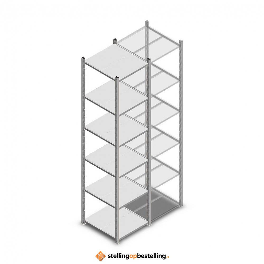 Legbordstelling Medium Duty 2500x550x600 6 niveaus beginsectie