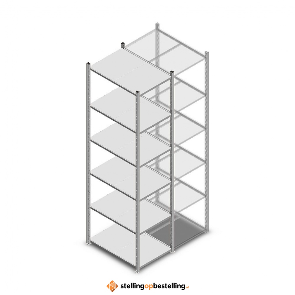 Legbordstelling Medium Duty 2500x550x800 6 niveaus beginsectie