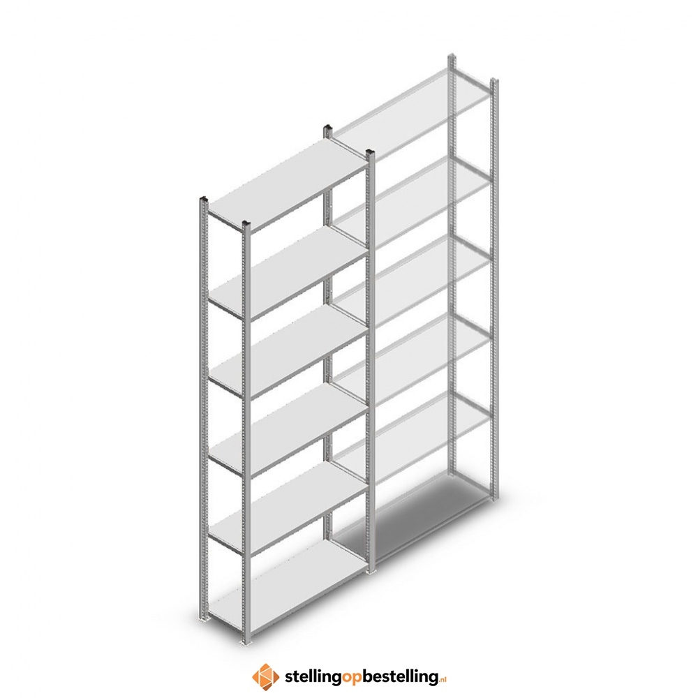 Legbordstelling Medium Duty 2500x850x300 6 niveaus beginsectie