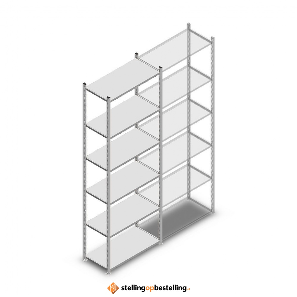 Legbordstelling Medium Duty 2500x850x400 6 niveaus beginsectie