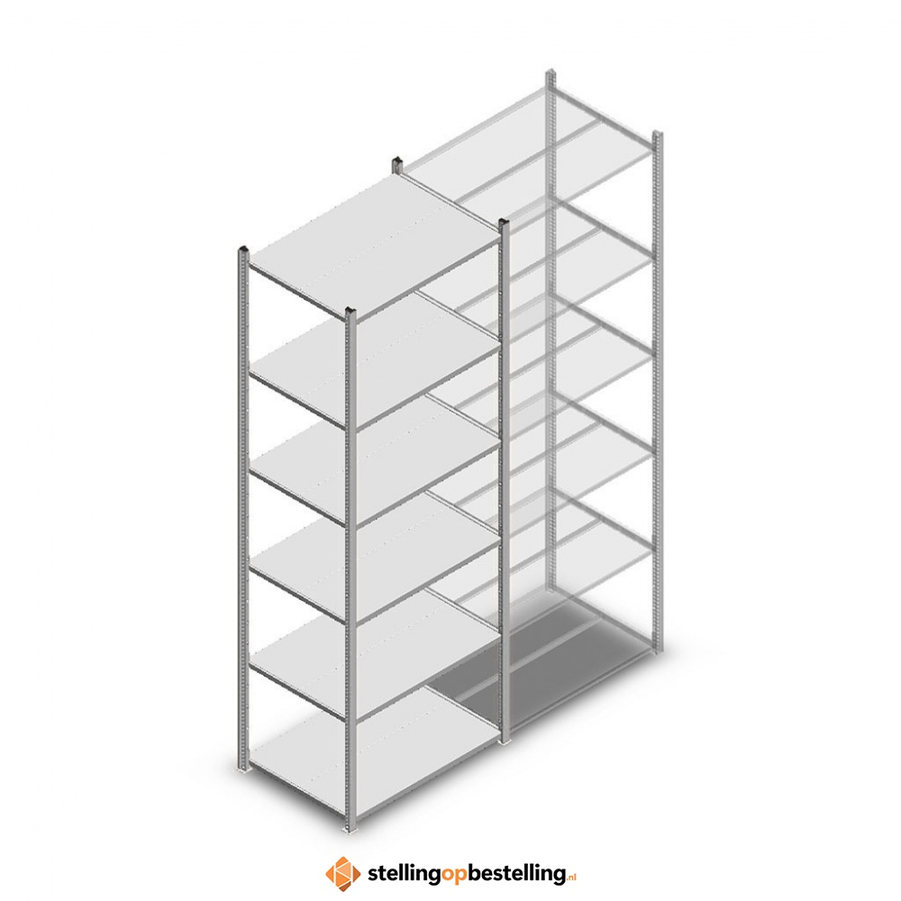 Legbordstelling Medium Duty 2500x850x600 6 niveaus beginsectie