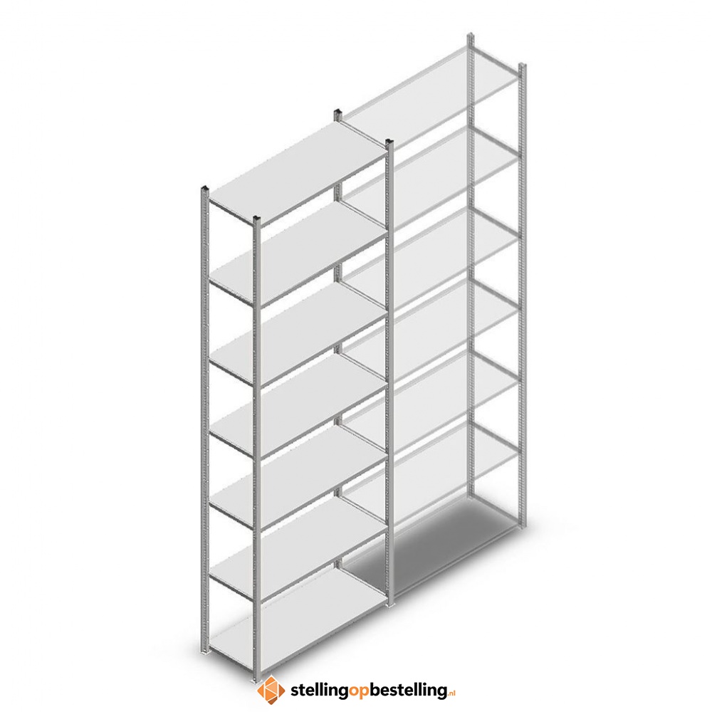 Legbordstelling Medium Duty 3000x1000x400, 7 niveaus metaal verzinkt, 90 kg beginsectie