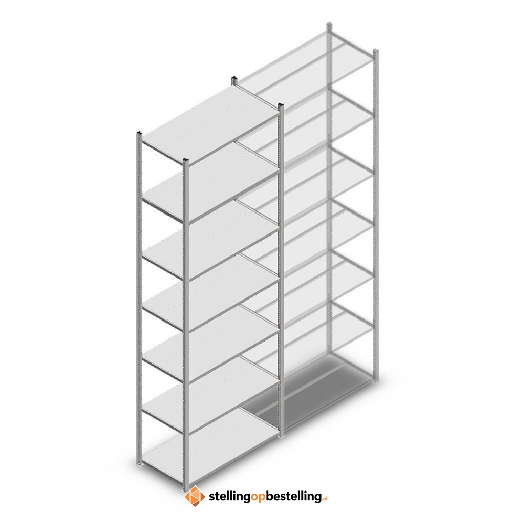 Legbordstelling Medium Duty 3000x1000x500, 7 niveaus metaal verzinkt, 75 kg beginsectie