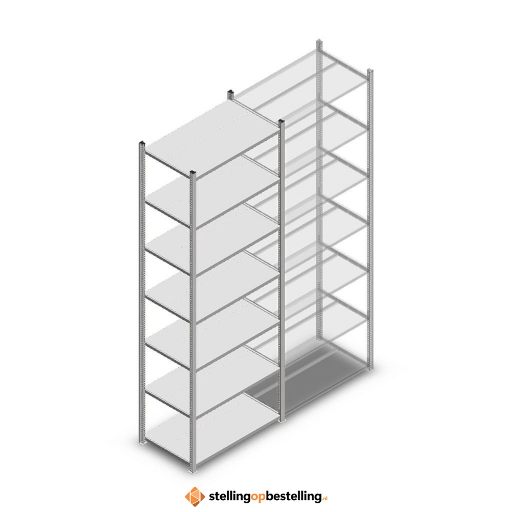 Legbordstelling Medium Duty 3000x850x500 7 niveaus beginsectie