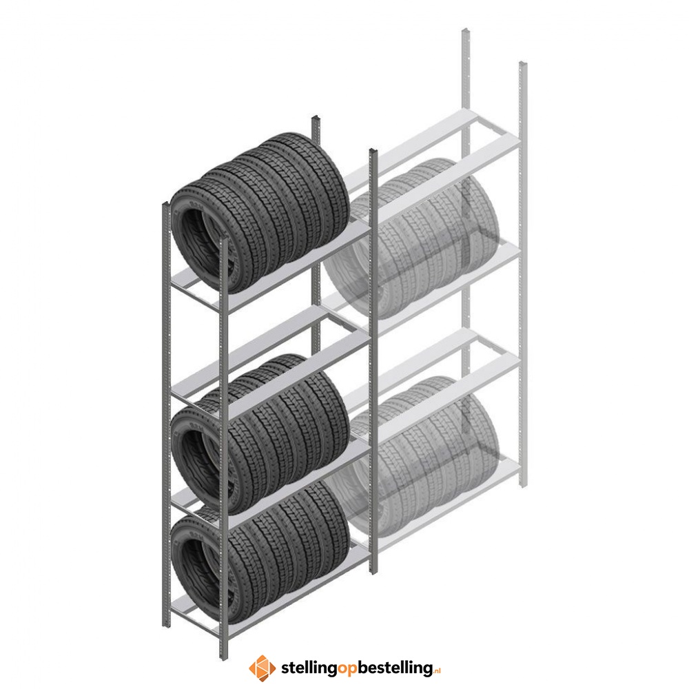 Bandenstelling Medium Duty 2500x1000x600 4 niveaus beginsectie