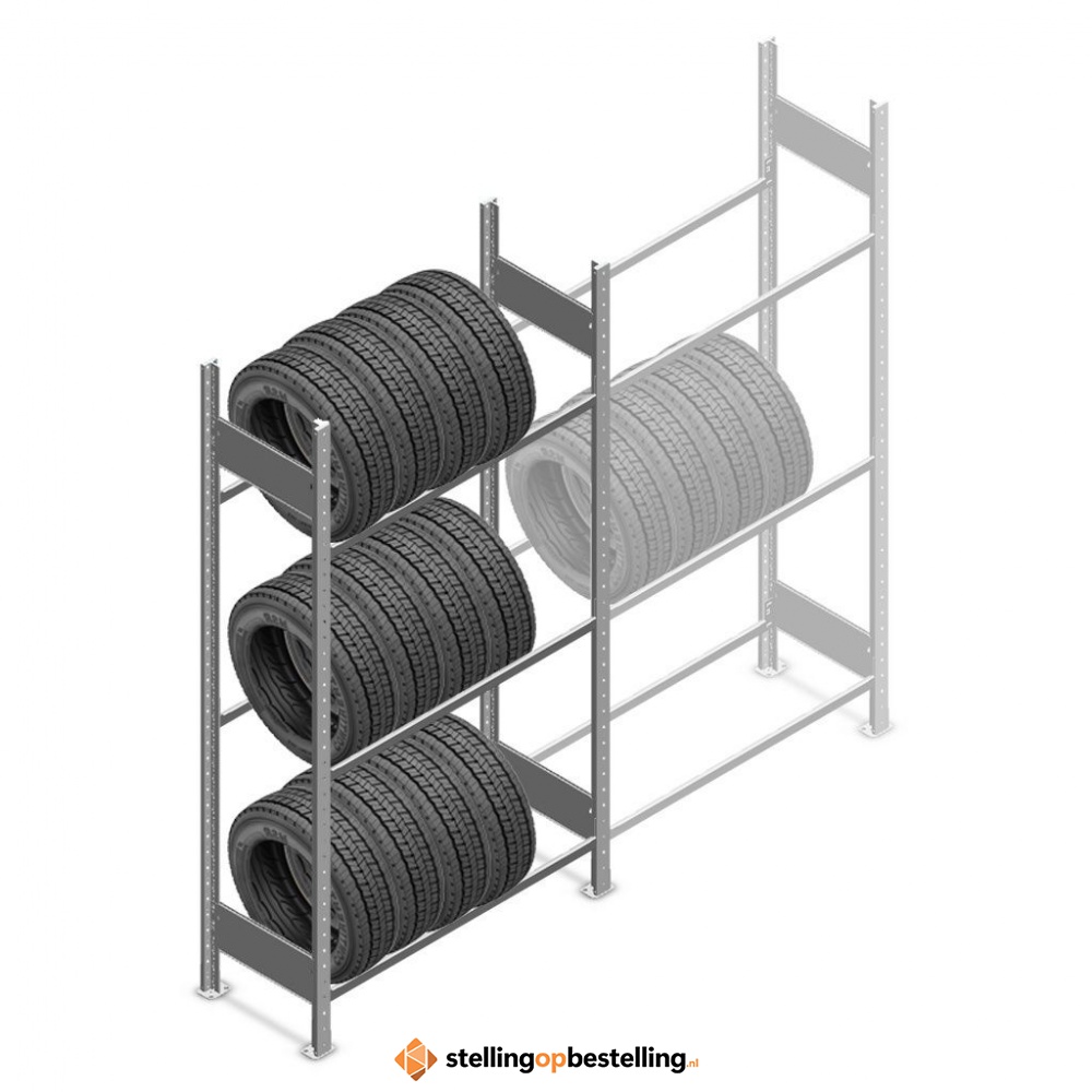 Bandenstelling Heavy Duty 2000x1000x400 3 niveaus beginsectie