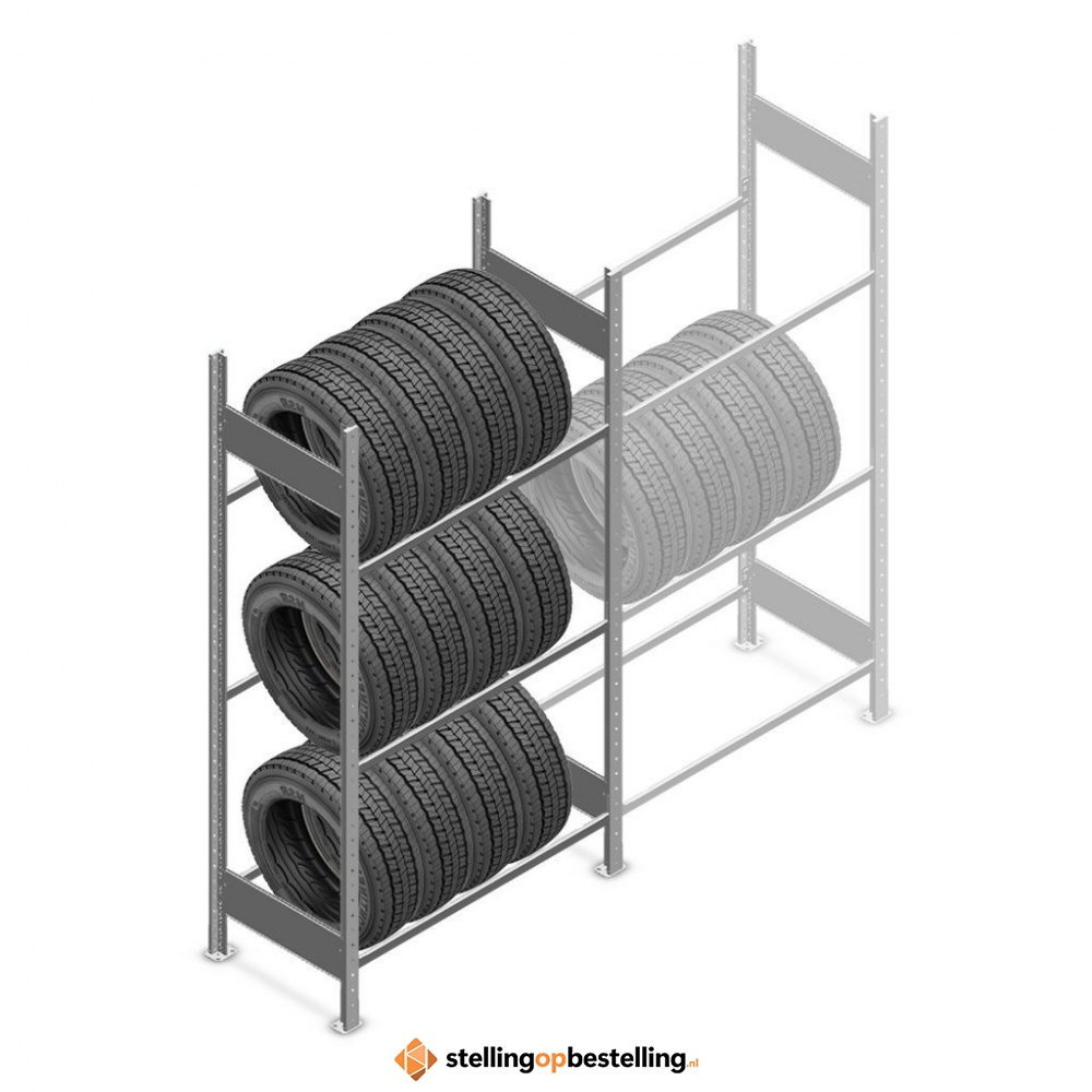 Bandenstelling Heavy Duty 2000x1000x500 3 niveaus beginsectie