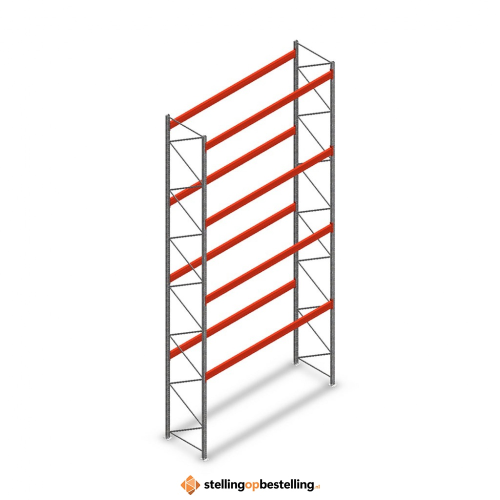 Palletstelling AR T2 L2 8000x3600x1100 4 niveaus beginsectie