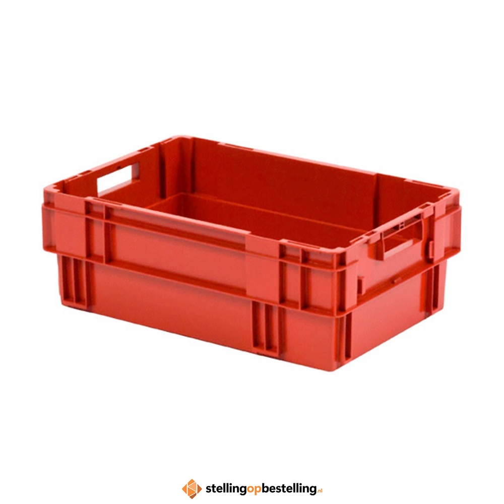 Stapelbare, nestbare transportkrat DTK0 600x400x210 rood