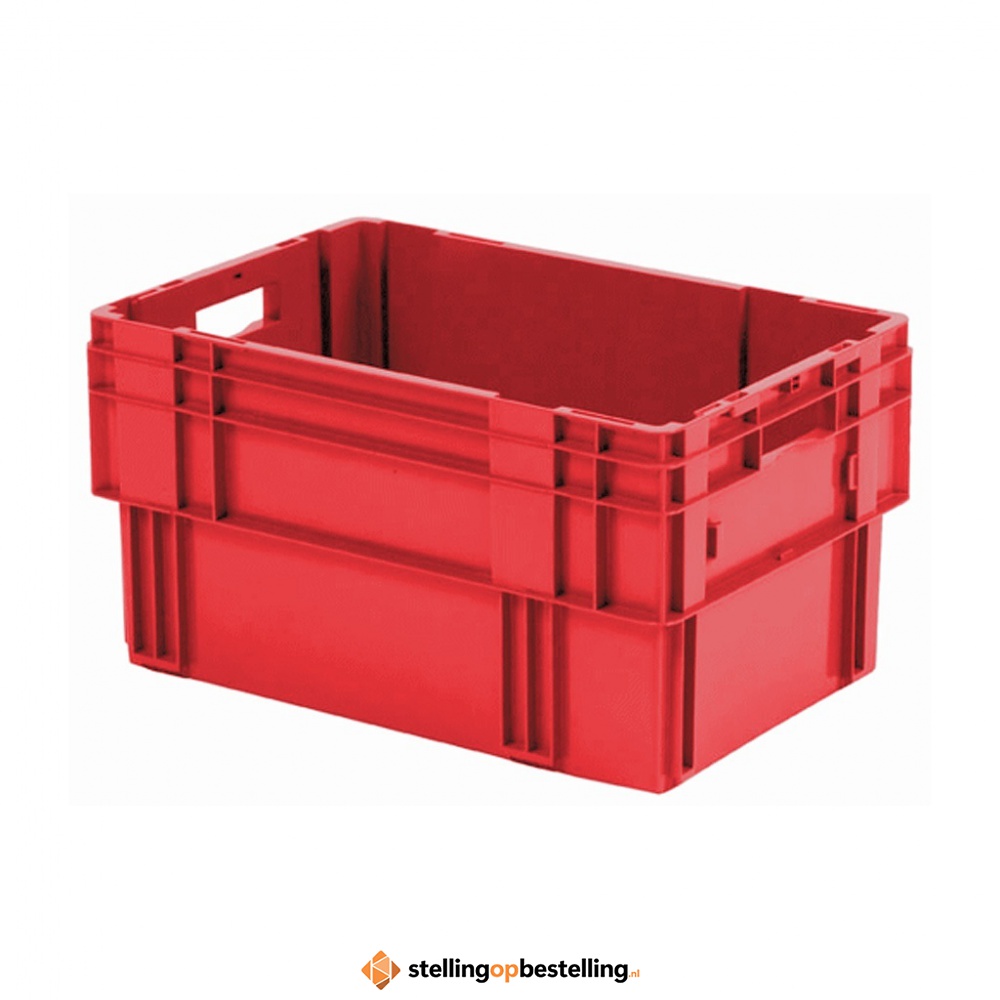 Stapelbare, nestbare transportkrat DTK0 600x400x320 rood