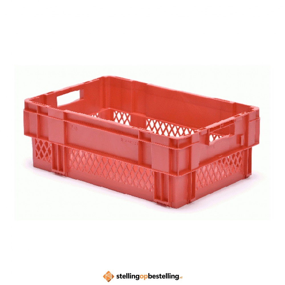 Stapelbare, nestbare transportkrat DTK1 600x400x210 rood