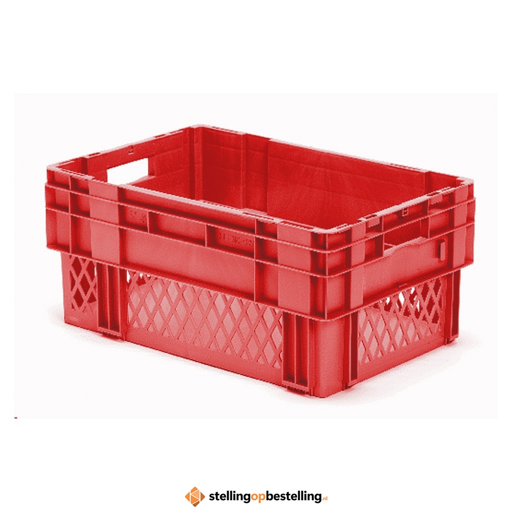 Stapelbare, nestbare transportkrat DTK1 600x400x270 rood