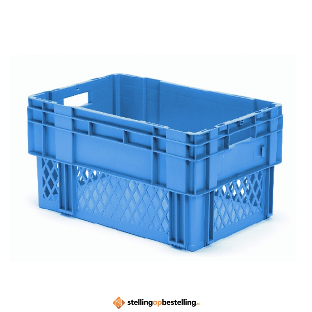Stapelbare, nestbare transportkrat DTK1 600x400x320 blauw
