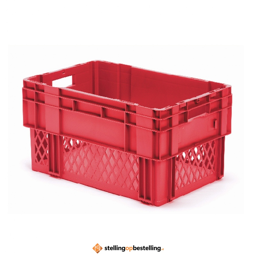 Stapelbare, nestbare transportkrat DTK1 600x400x320 rood