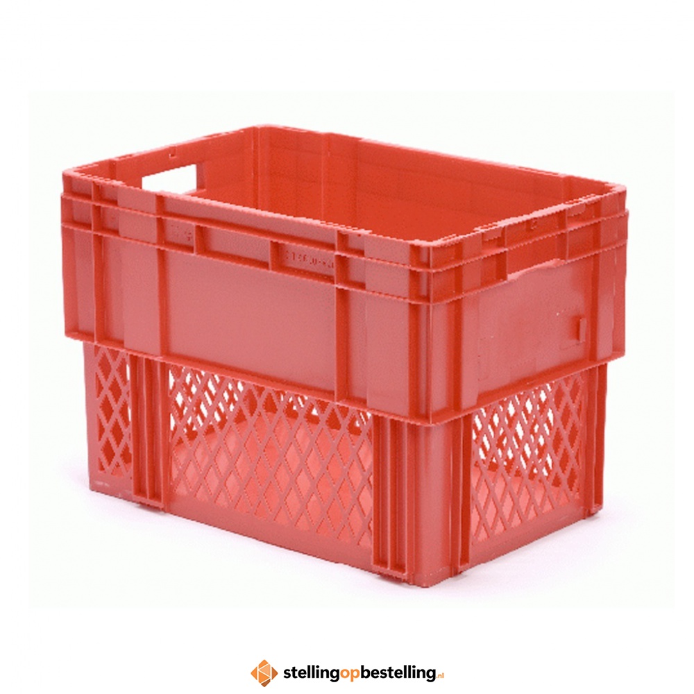 Stapelbare, nestbare transportkrat DTK1 600x400x420 rood