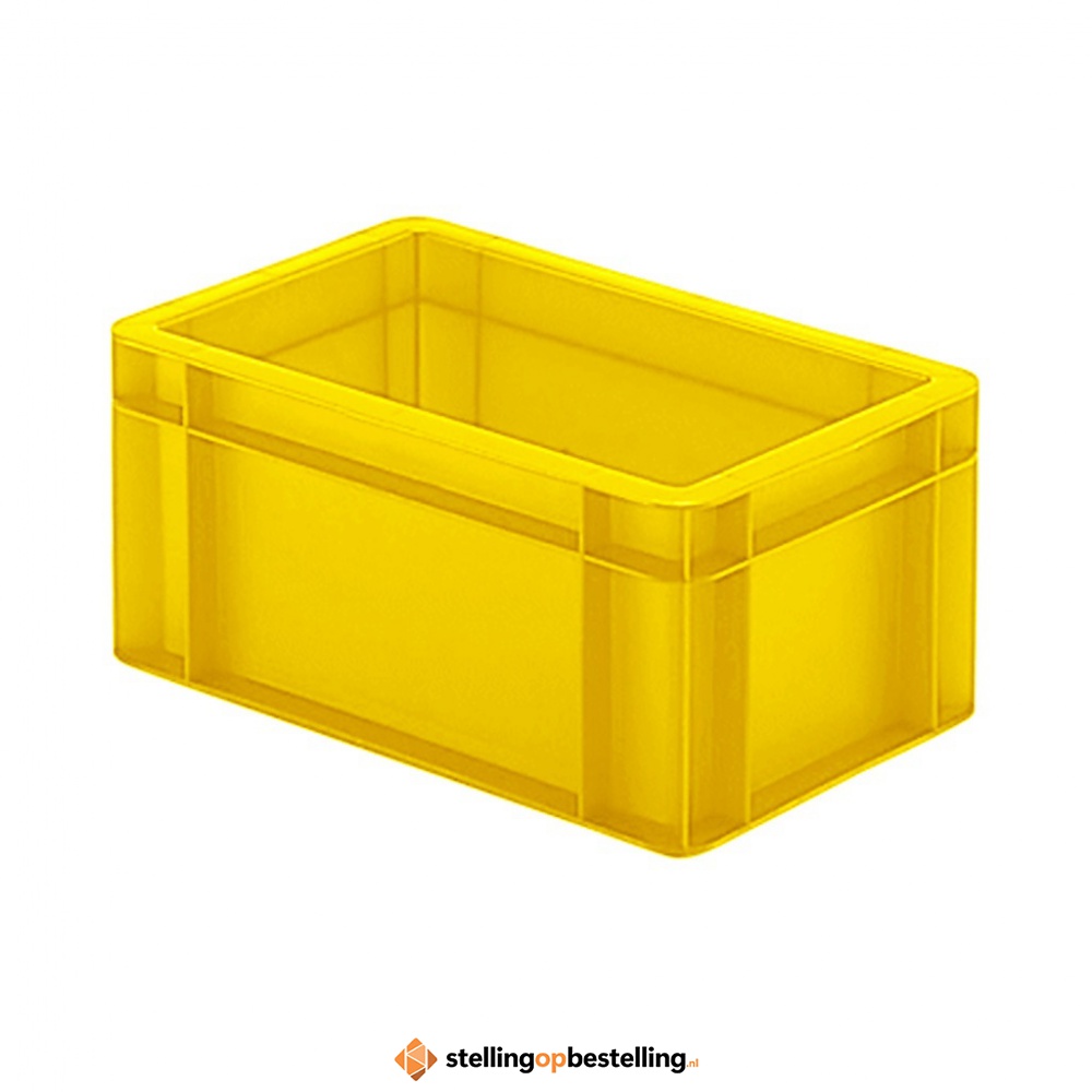 Transportkrat Euronorm plastic bak, krat TK0 300x200x145 geel