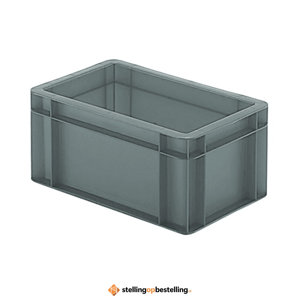 Transportkrat Euronorm plastic bak, krat TK0 300x200x145 grijs