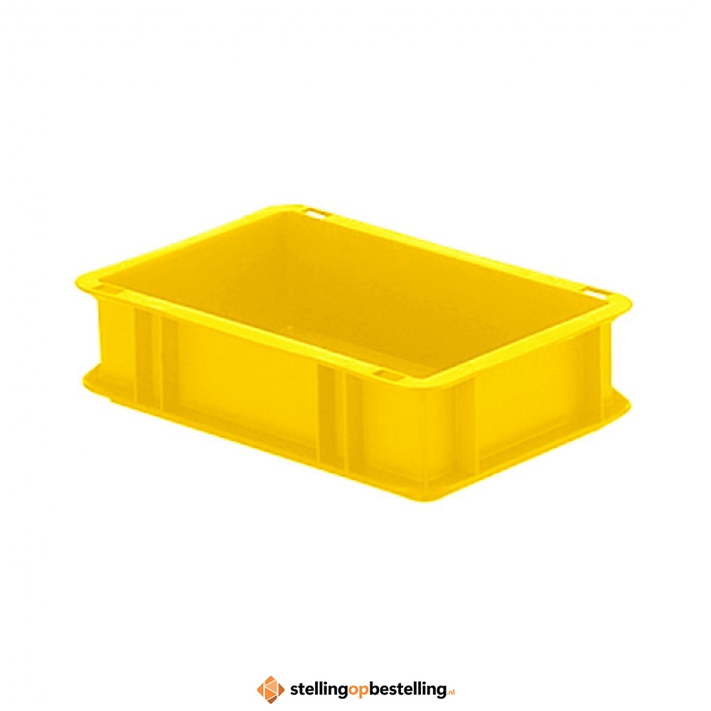 Transportkrat Euronorm plastic bak, krat TK0 300x200x75 geel