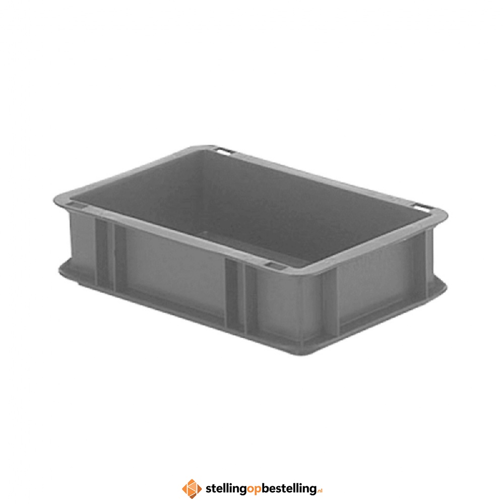 Transportkrat Euronorm plastic bak, krat TK0 300x200x75 grijs