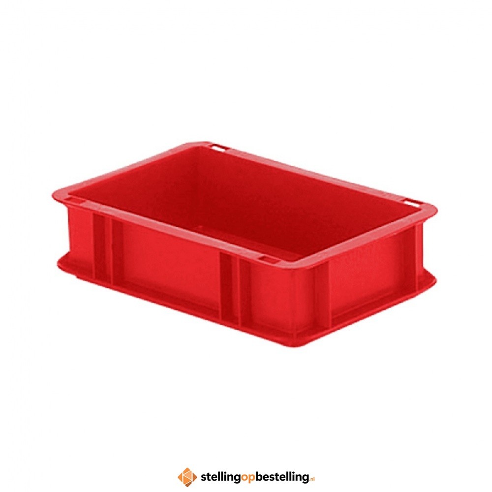 Transportkrat Euronorm plastic bak, krat TK0 300x200x75 rood