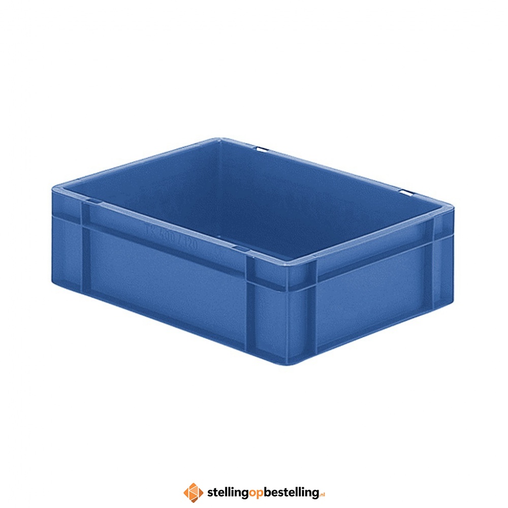 Transportkrat Euronorm plastic bak, krat TK0 400x300x120 blauw