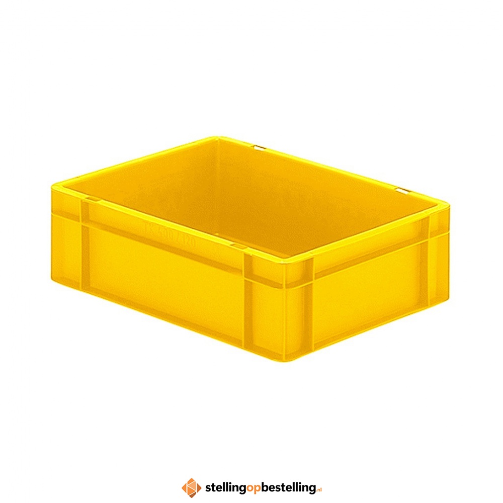 Transportkrat Euronorm plastic bak, krat TK0 400x300x120 geel