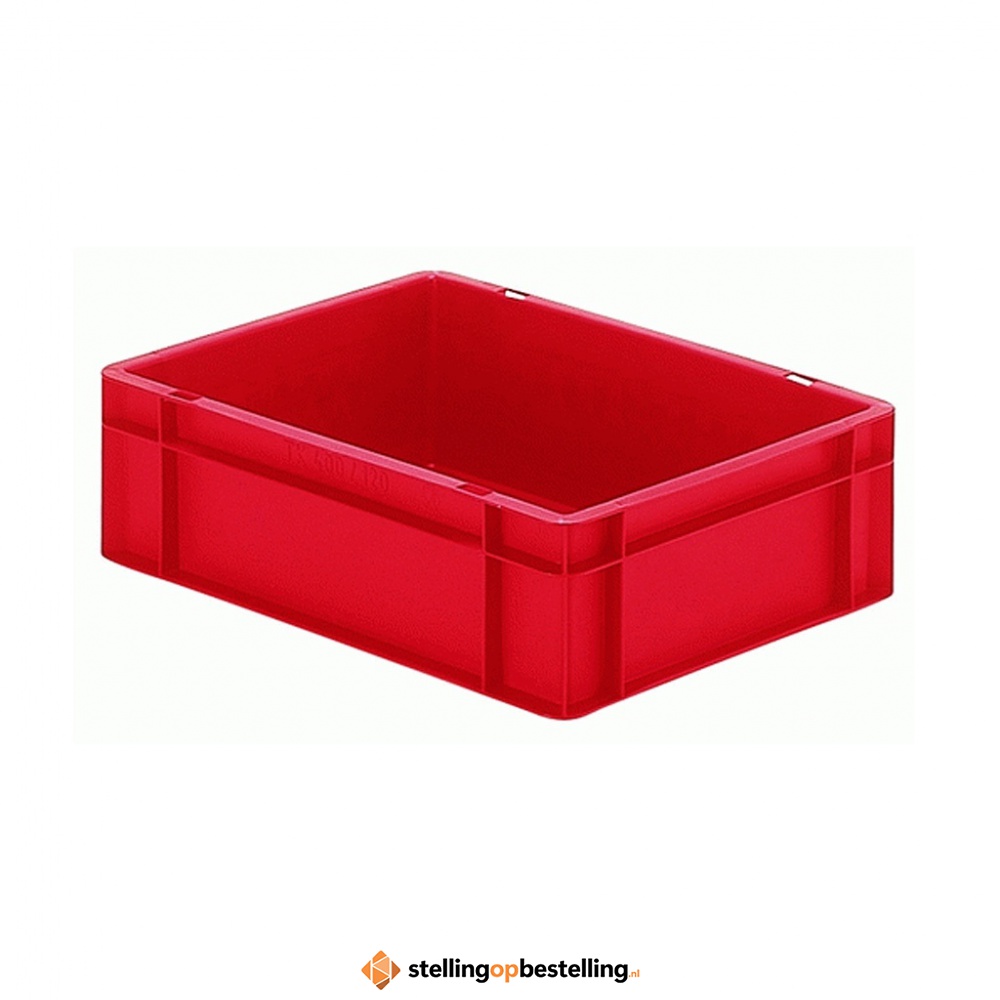Transportkrat Euronorm plastic bak, krat TK0 400x300x120 rood