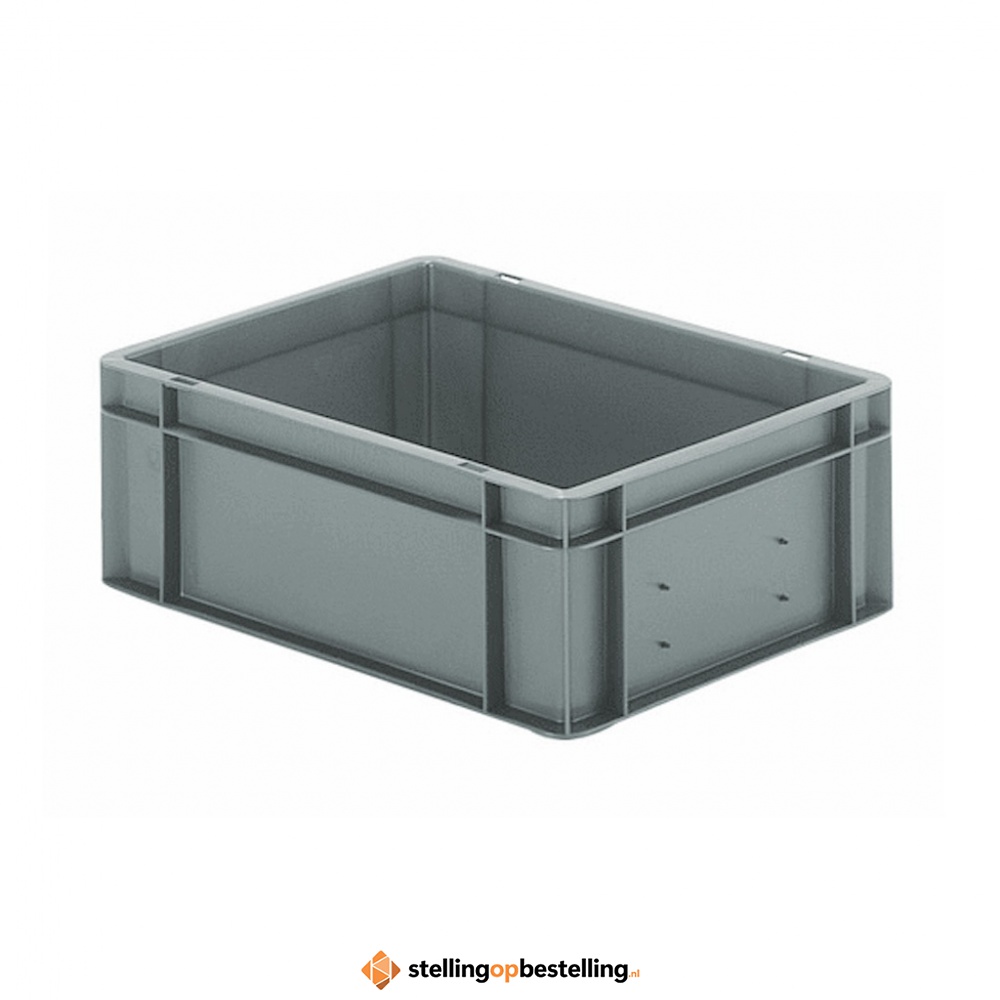 Transportkrat Euronorm plastic bak, krat TK0 400x300x145 grijs