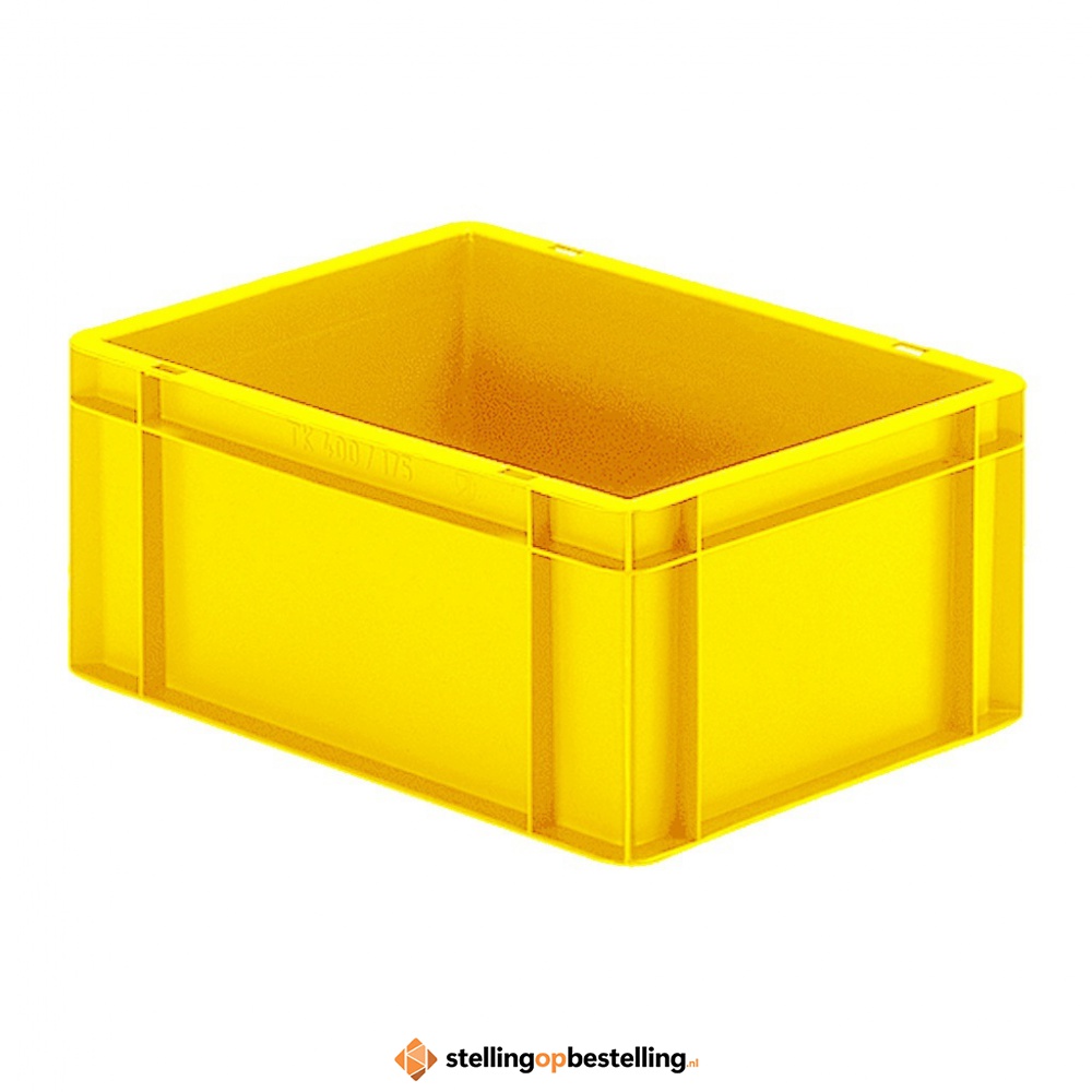 Transportkrat Euronorm plastic bak, krat TK0 400x300x175 geel