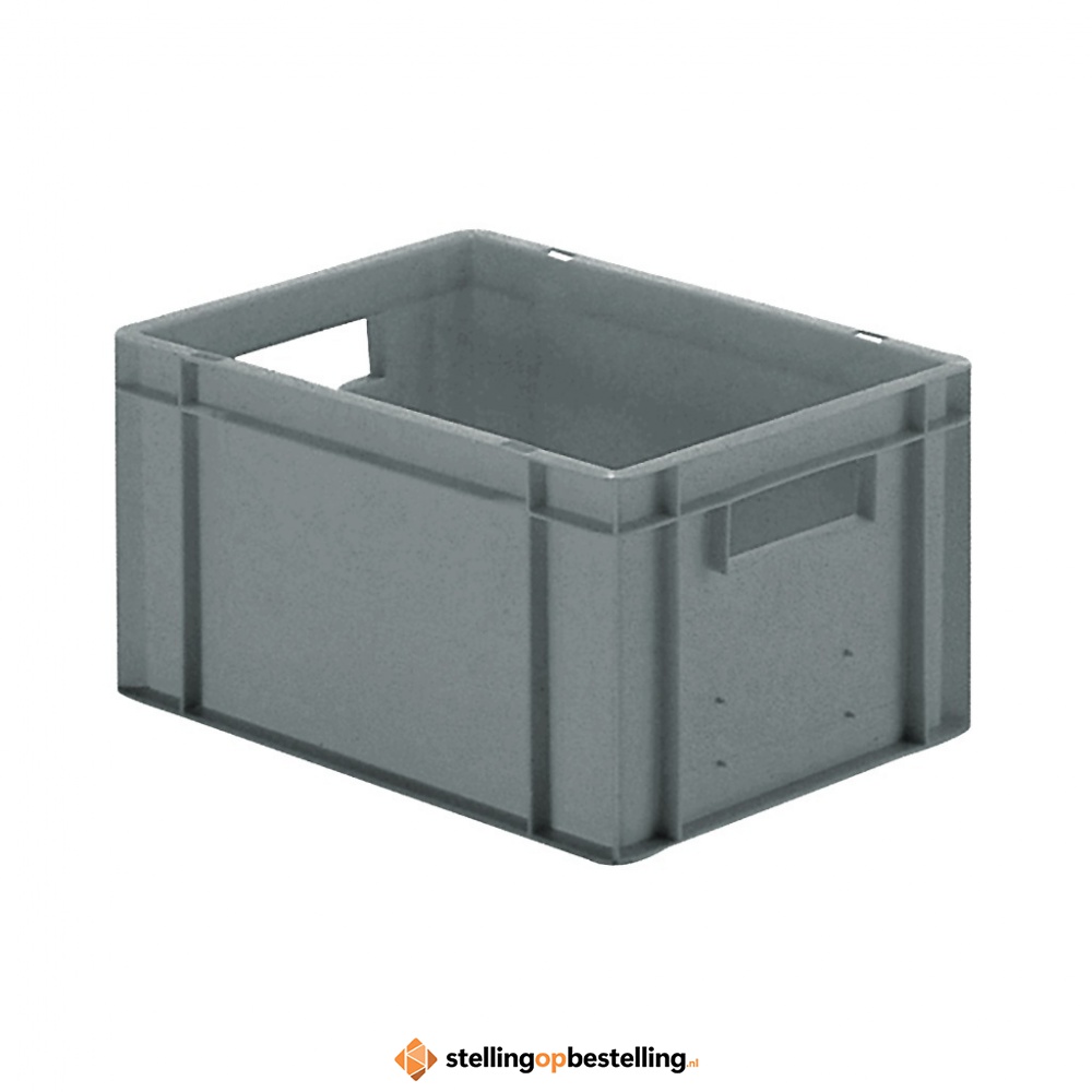 Transportkrat Euronorm plastic bak, krat TK0 400x300x210 grijs