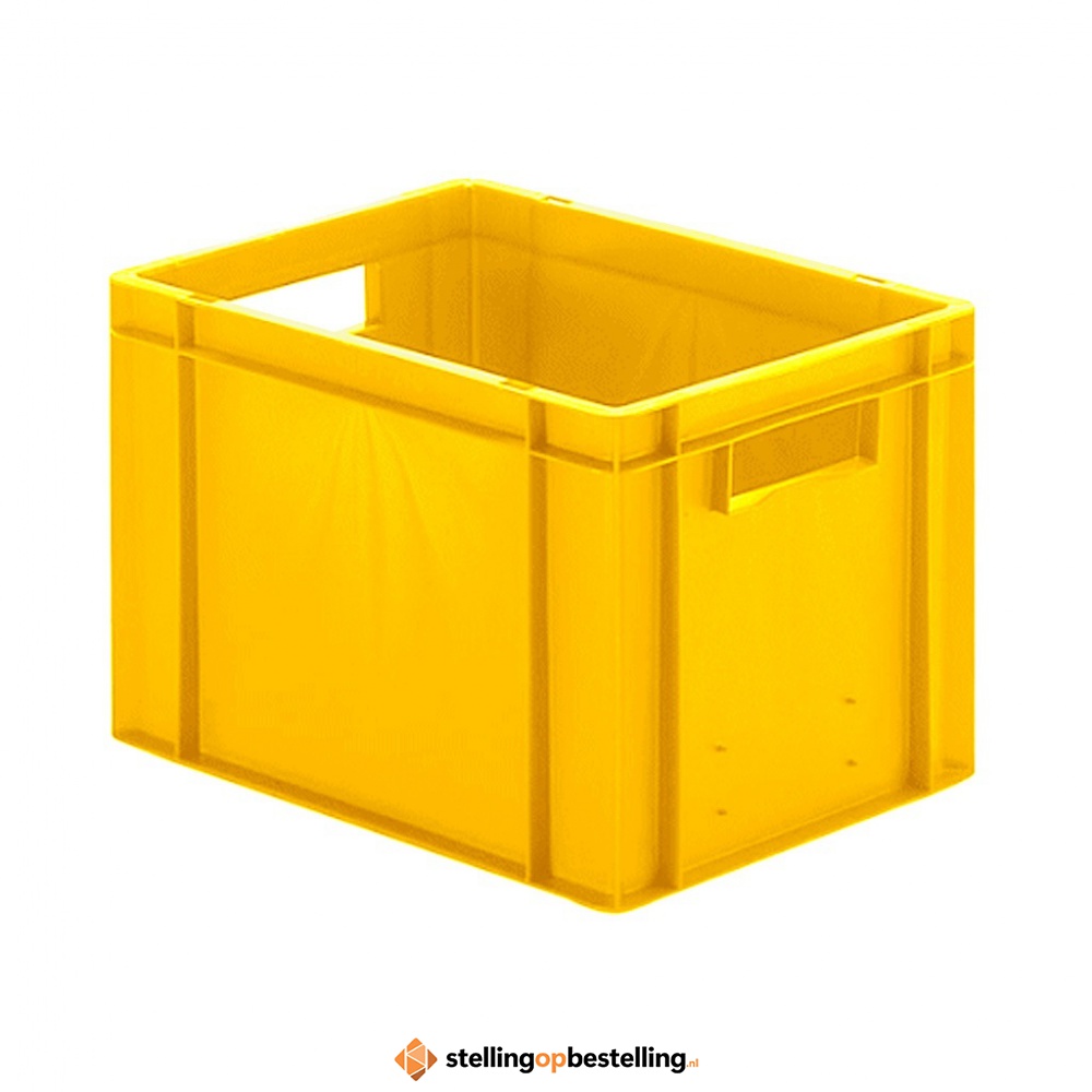 Transportkrat Euronorm plastic bak, krat TK0 400x300x270 geel