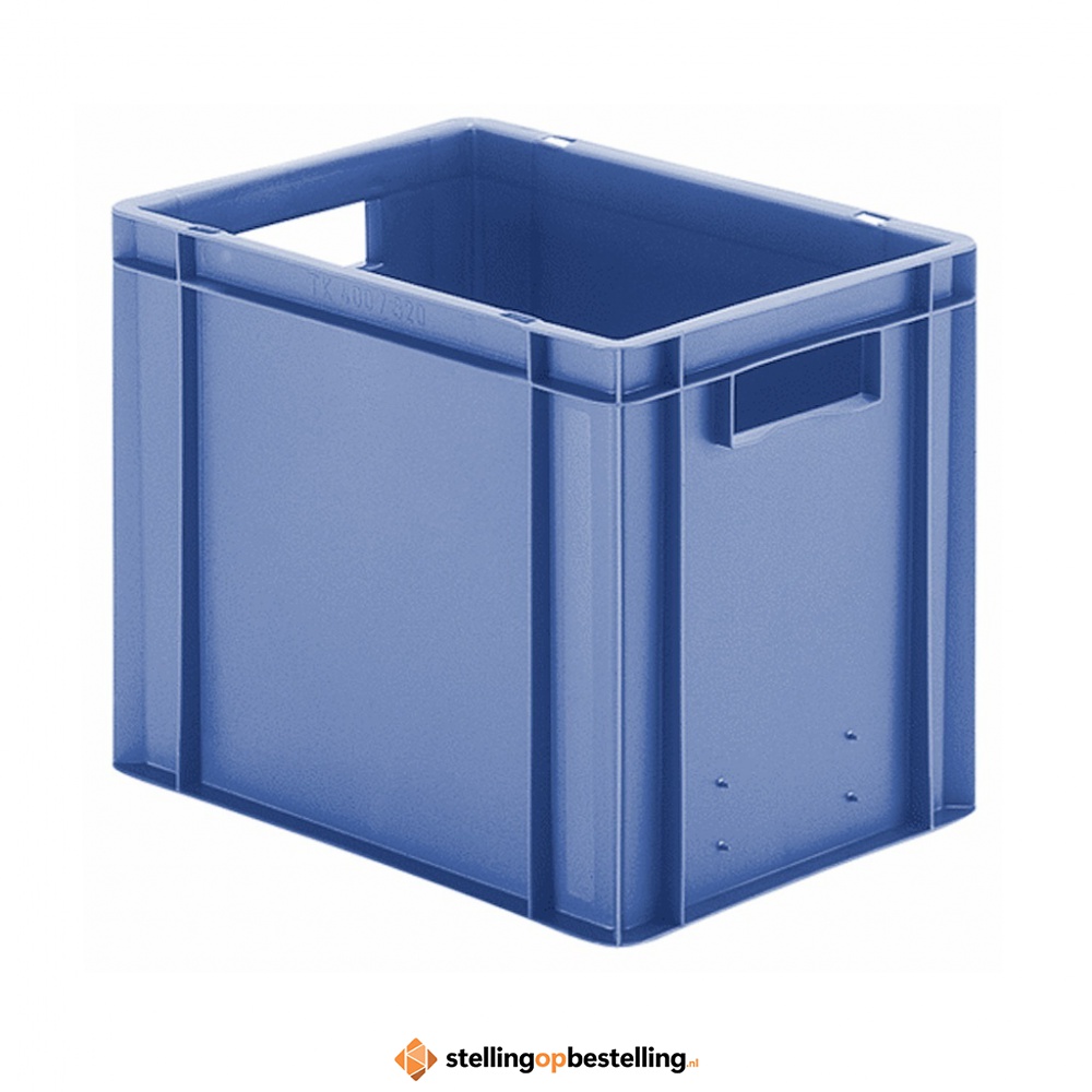 Transportkrat Euronorm plastic bak, krat TK0 400x300x320 blauw