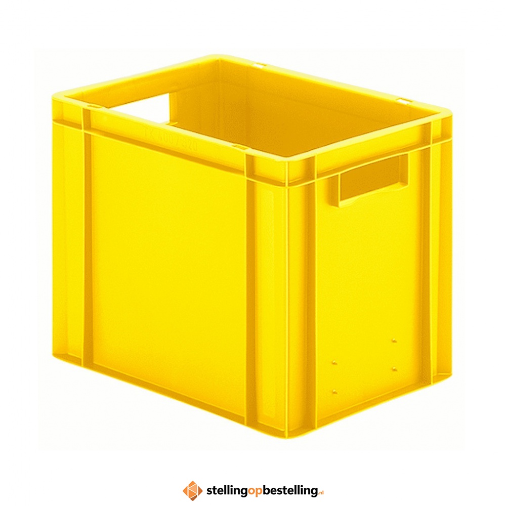 Transportkrat Euronorm plastic bak, krat TK0 400x300x320 geel