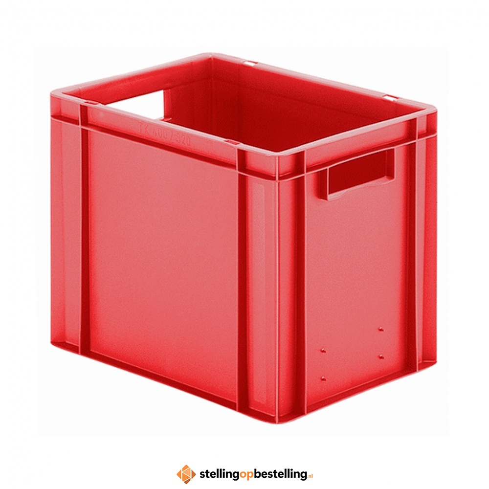 Transportkrat Euronorm plastic bak, krat TK0 400x300x320 rood