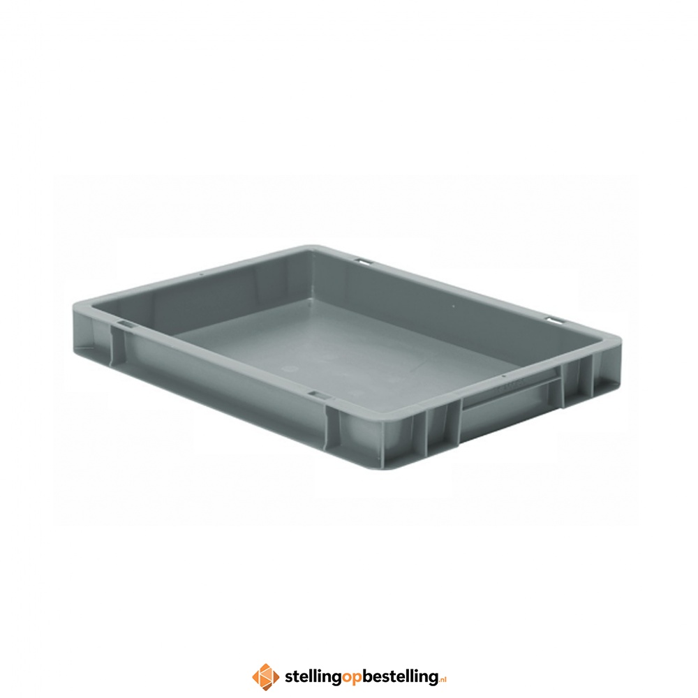 Transportkrat Euronorm plastic bak, krat TK0 400x300x50 grijs