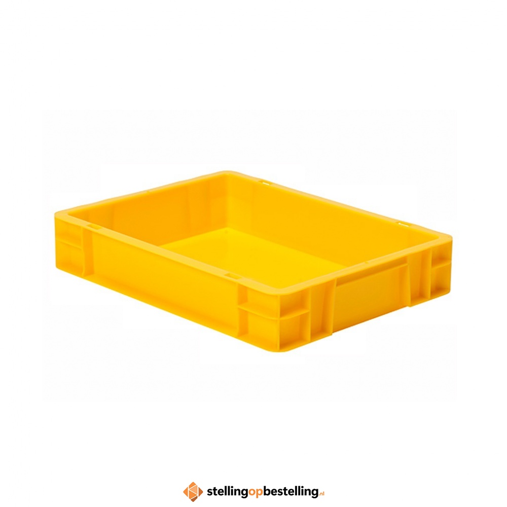 Transportkrat Euronorm plastic bak, krat TK0 400x300x75 geel