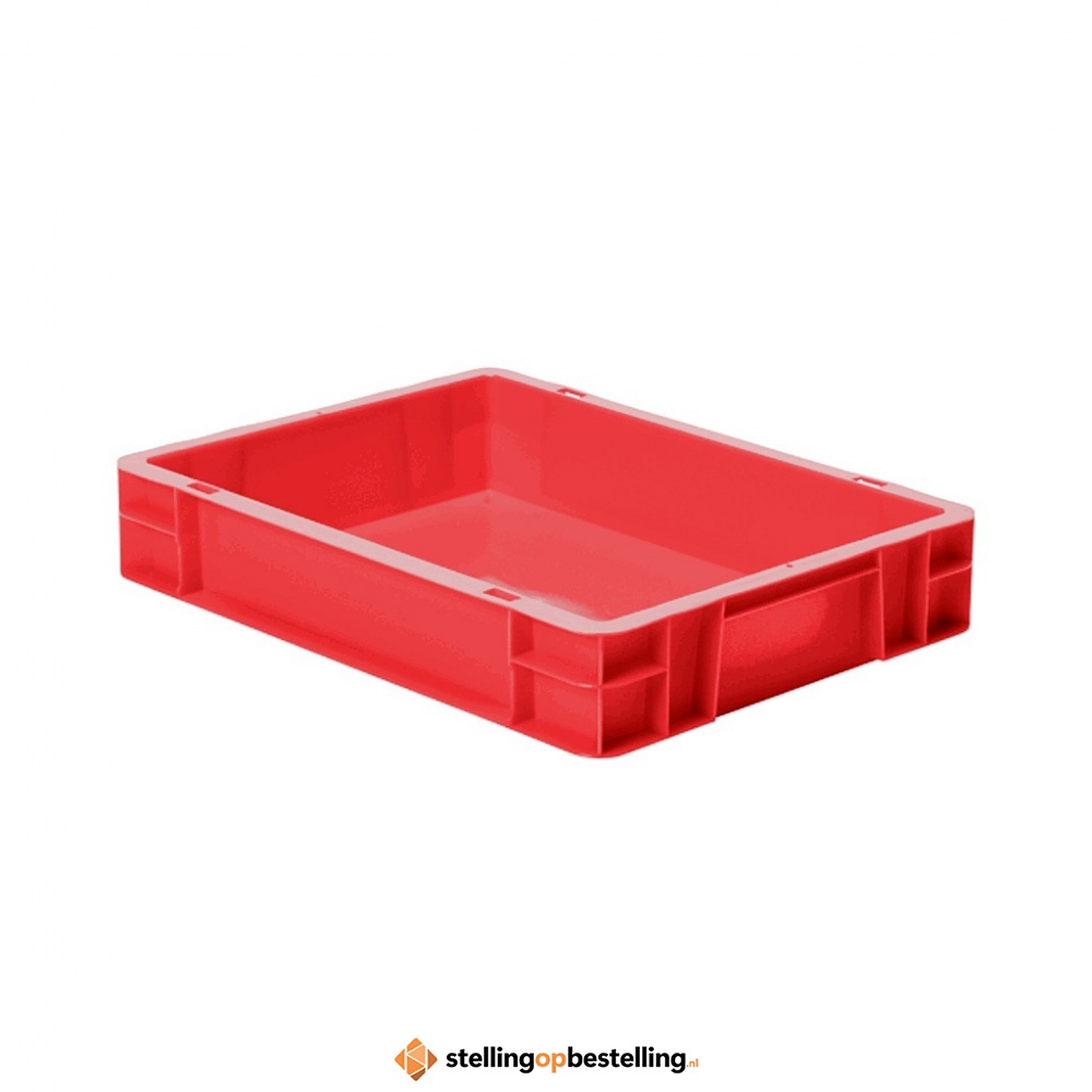 Transportkrat Euronorm plastic bak, krat TK0 400x300x75 rood