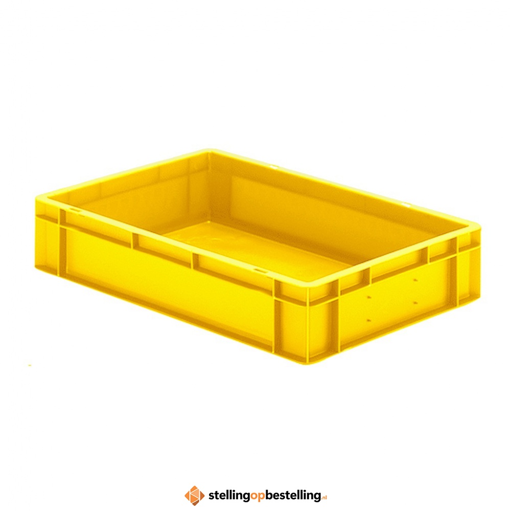 Transportkrat Euronorm plastic bak, krat TK0 600x400x120 geel