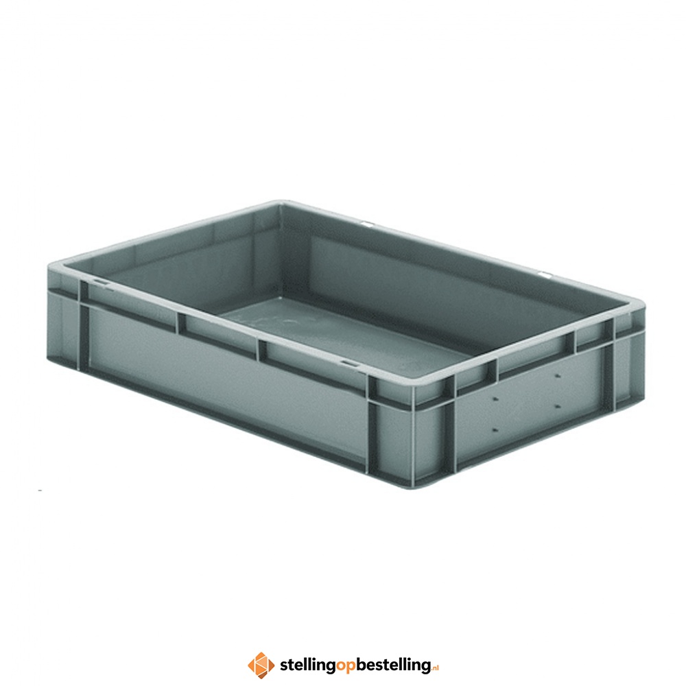Transportkrat Euronorm plastic bak, krat TK0 600x400x120 grijs
