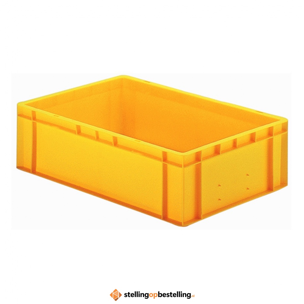Transportkrat Euronorm plastic bak, krat TK0 600x400x175 geel