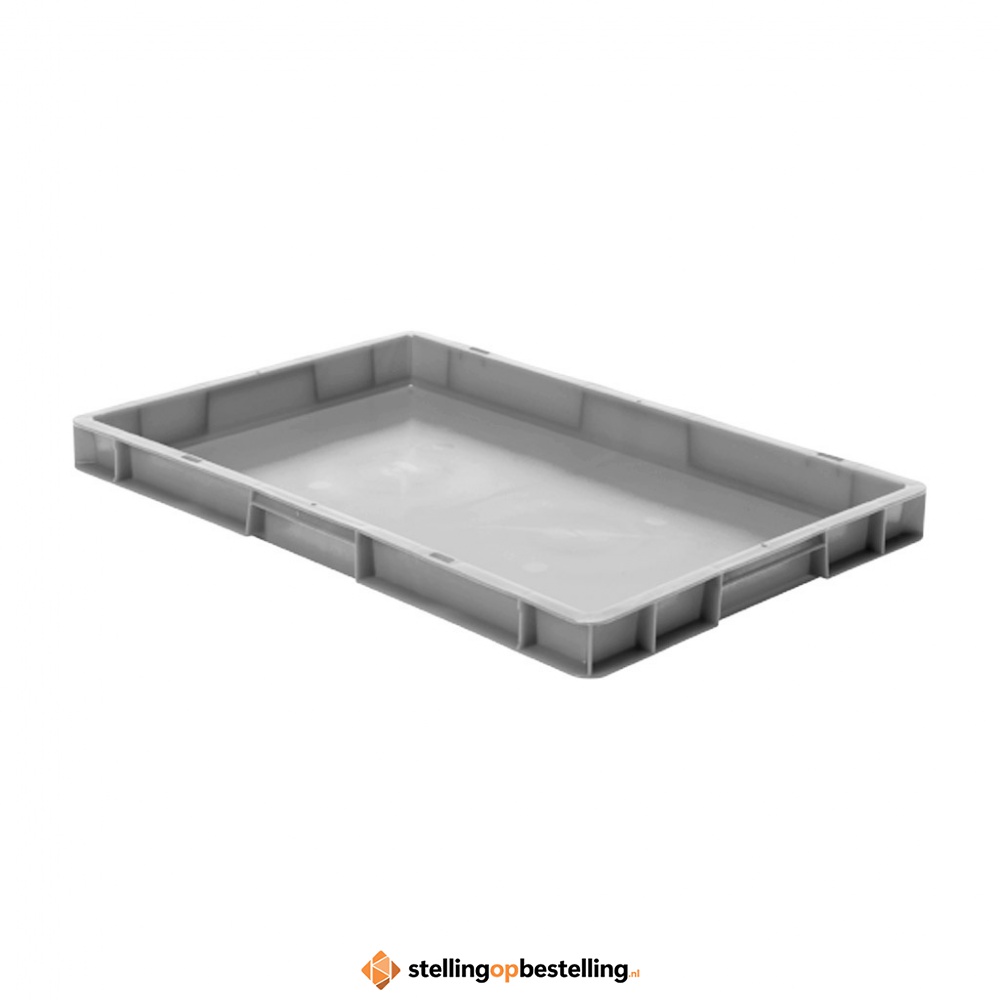 Transportkrat Euronorm plastic bak, krat TK0 600x400x50 grijs