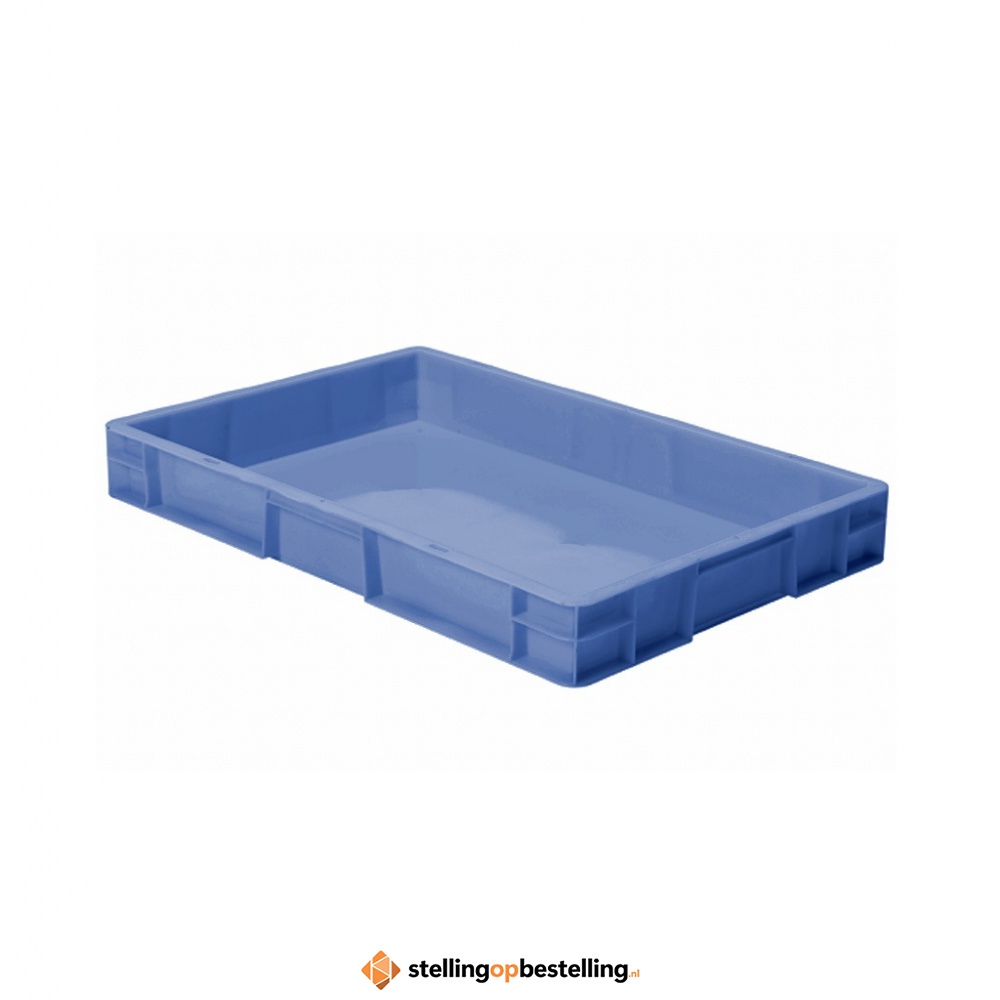 Transportkrat Euronorm plastic bak, krat TK0 600x400x75 blauw