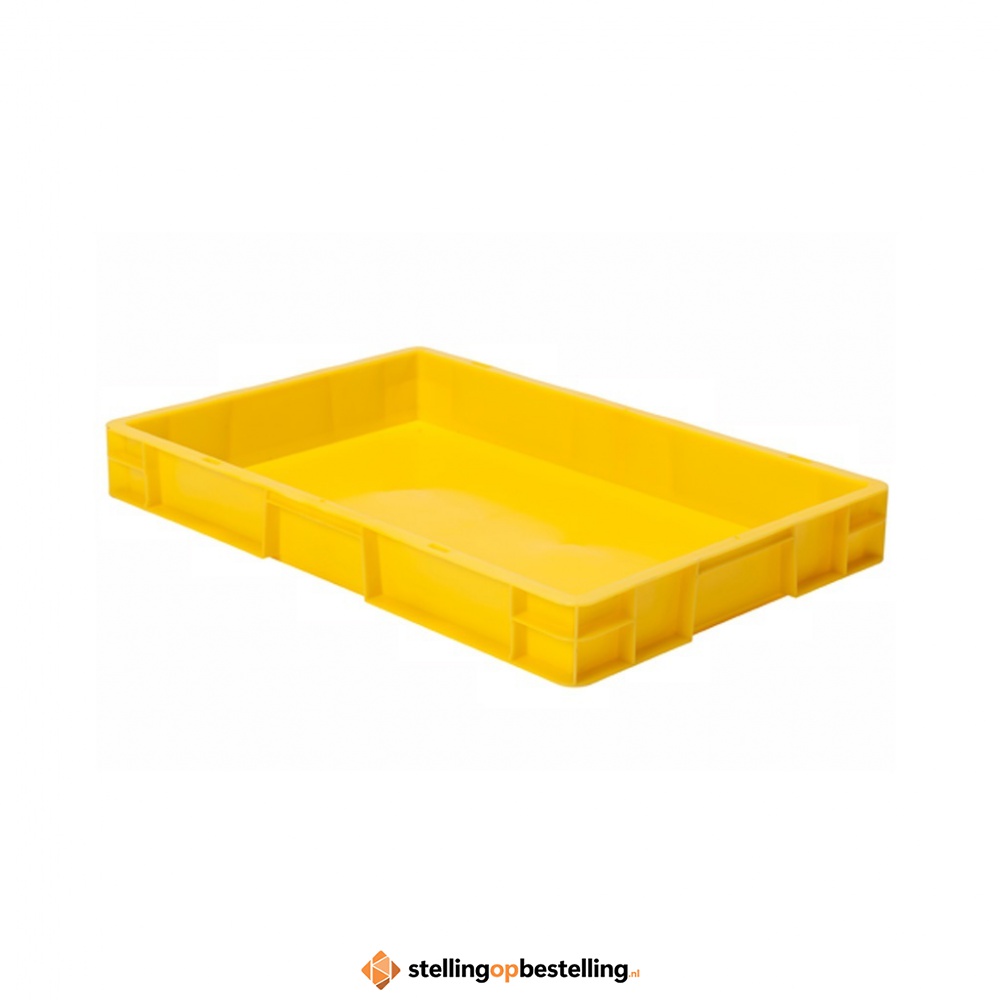 Transportkrat Euronorm plastic bak, krat TK0 600x400x75 geel