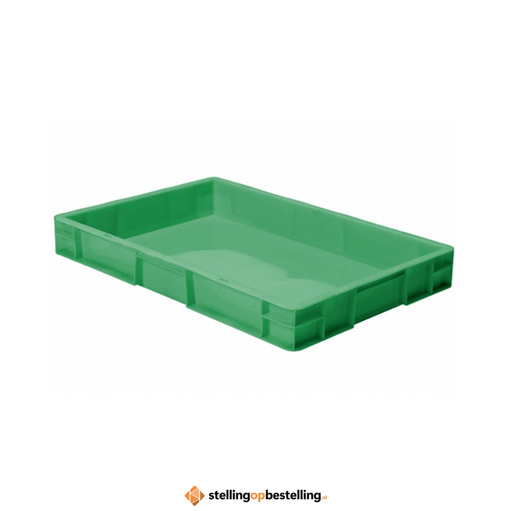 Transportkrat Euronorm plastic bak, krat TK0 600x400x75 groen