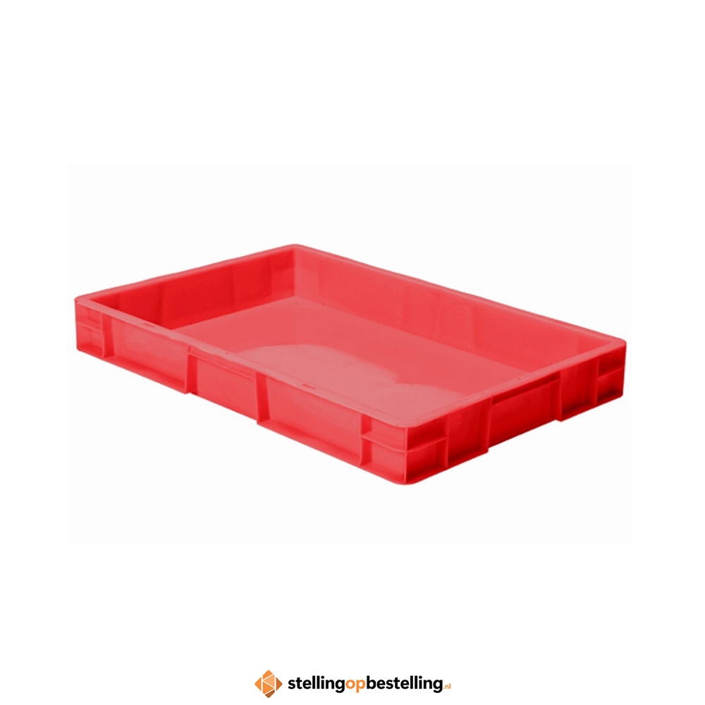 Transportkrat Euronorm plastic bak, krat TK0 600x400x75 rood