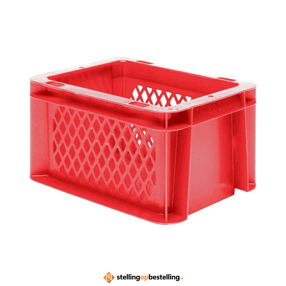 Transportkrat Euronorm plastic bak, krat TK1 200x100x120 rood