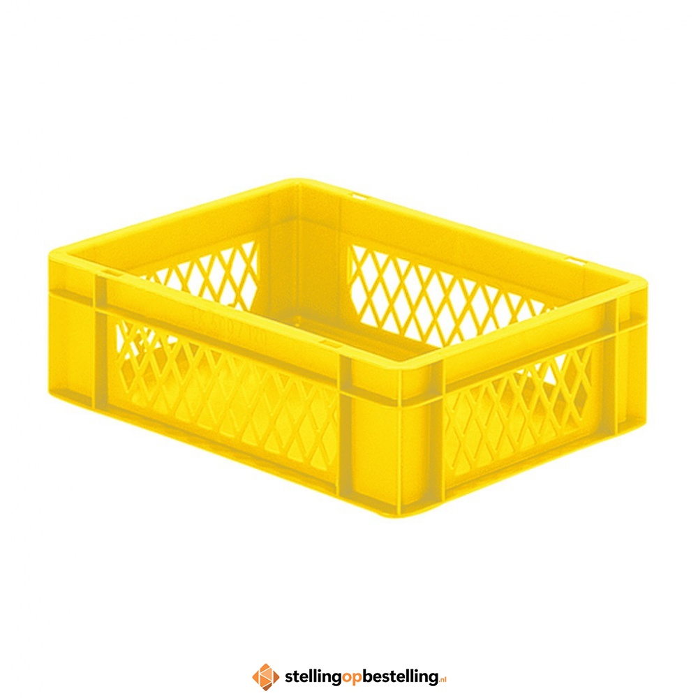 Transportkrat Euronorm plastic bak, krat TK1 400x300x120 geel